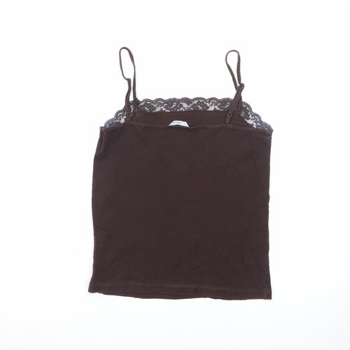 Debenhams Women Brown Lace Trim Camisole Tank Top Size 16