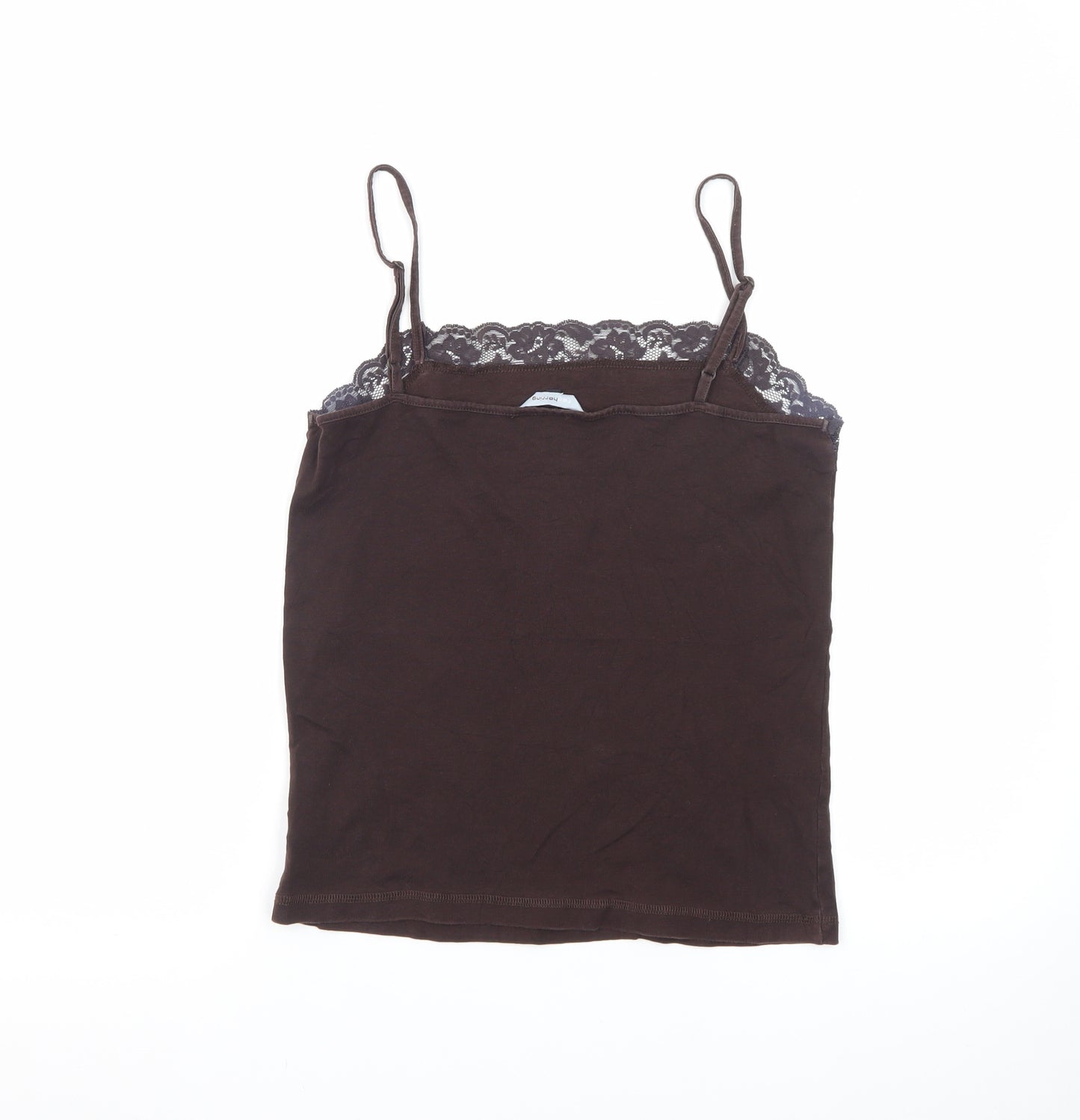 Debenhams Women Brown Lace Trim Camisole Tank Top Size 16