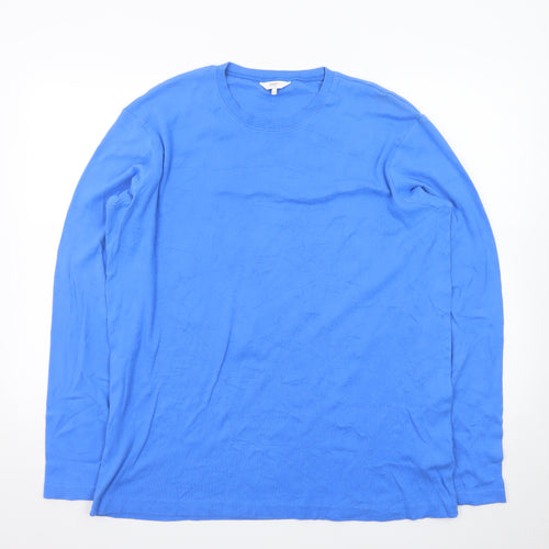 Cotton Traders Men's Blue Long Sleeve Crew Neck 2XL T-Shirt