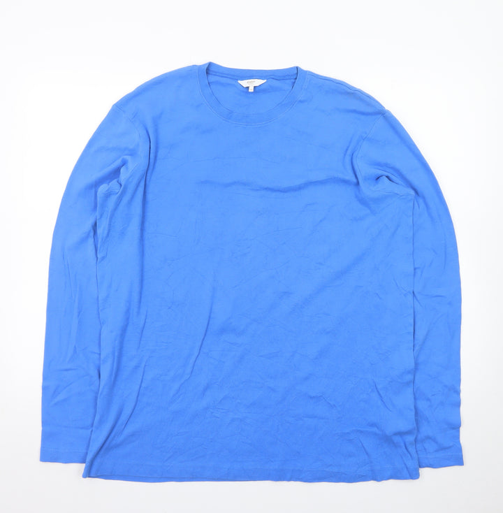 Cotton Traders Men's Blue Long Sleeve Crew Neck 2XL T-Shirt
