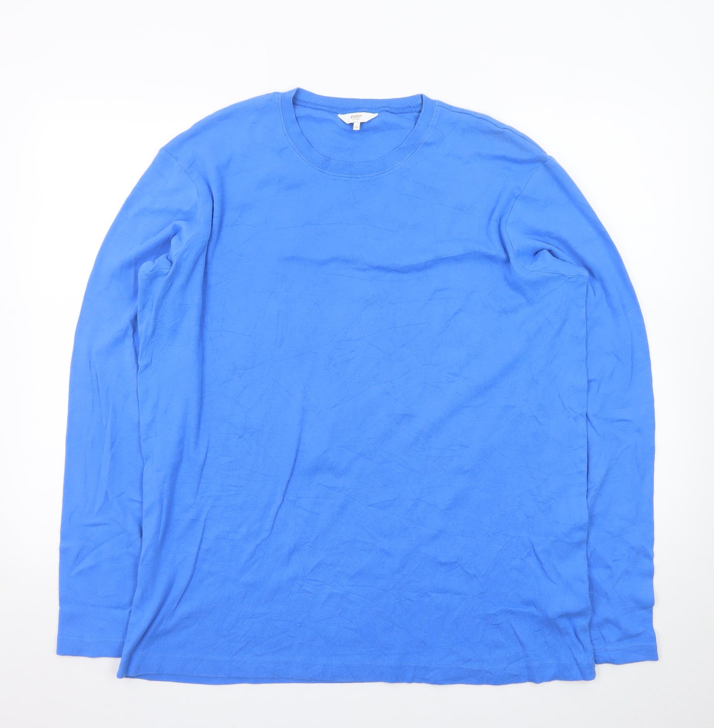 Cotton Traders Men's Blue Long Sleeve Crew Neck 2XL T-Shirt