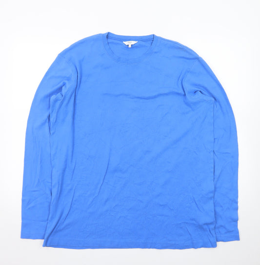 Cotton Traders Men's Blue Long Sleeve Crew Neck 2XL T-Shirt