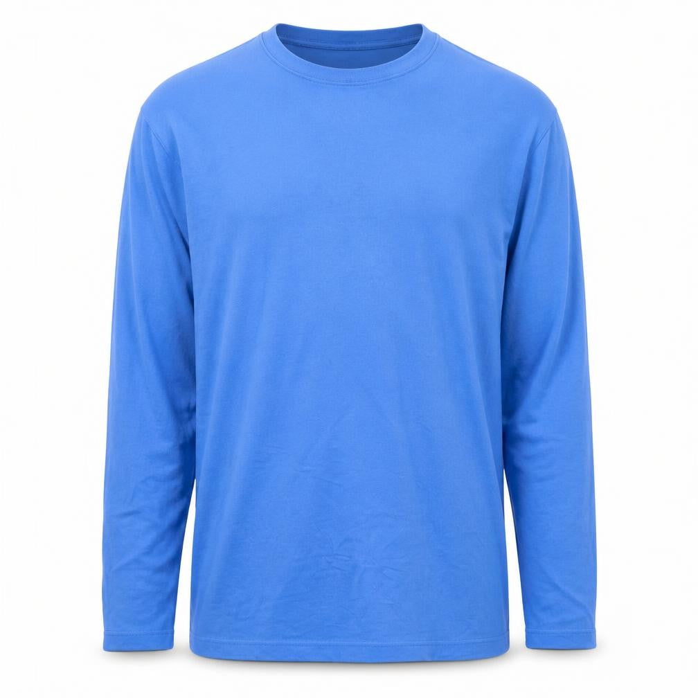 Cotton Traders Men's Blue Long Sleeve Crew Neck 2XL T-Shirt