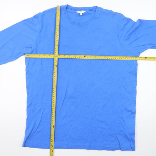 Cotton Traders Men's Blue Long Sleeve Crew Neck 2XL T-Shirt