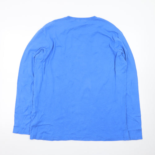 Cotton Traders Men's Blue Long Sleeve Crew Neck 2XL T-Shirt