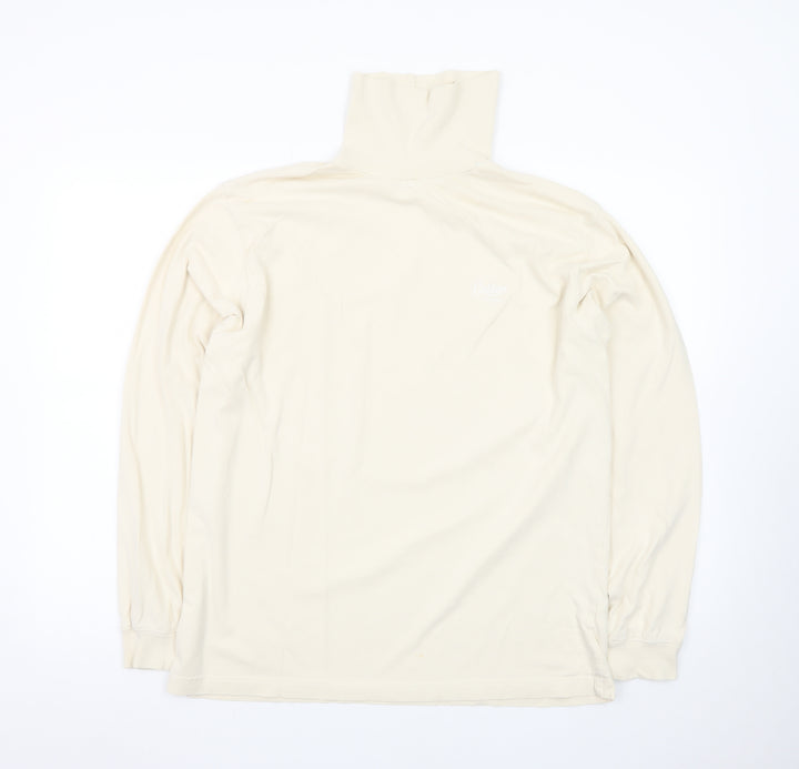 Cotton Traders Men's Beige Long Sleeve Roll Neck T-Shirt Size M