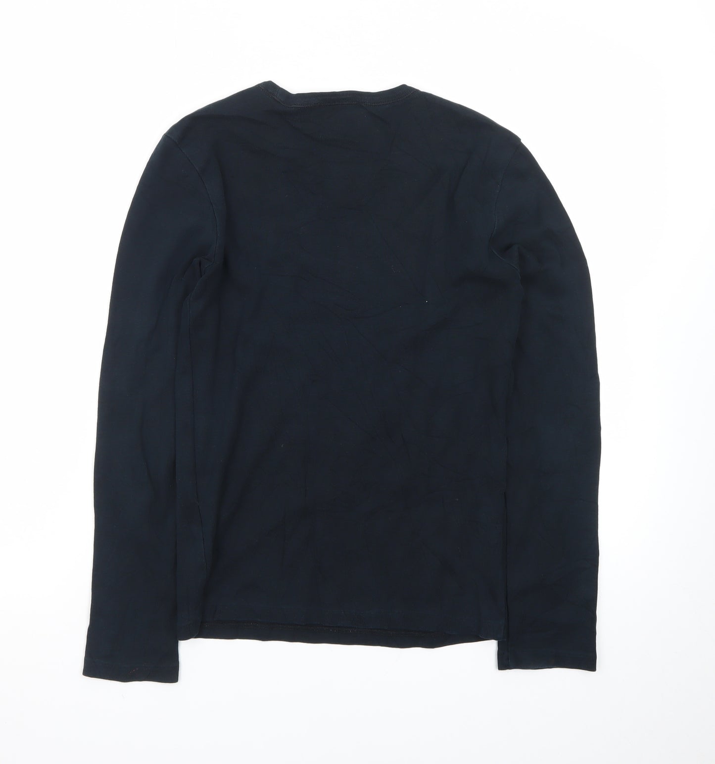 Ralph Lauren Mens Black Long Sleeve Crew Neck Cotton T-Shirt M