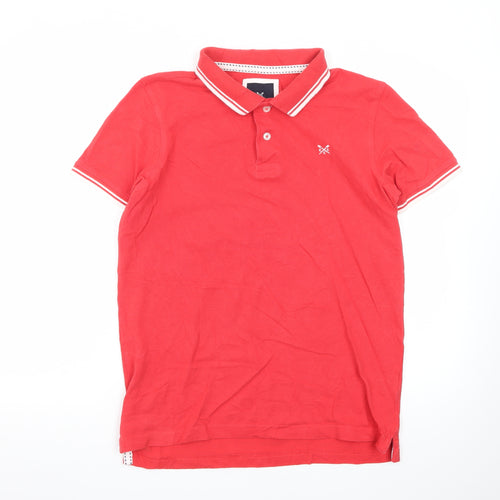 Crew Clothing Company Men's Red Short Sleeve Cotton Polo Shirt M