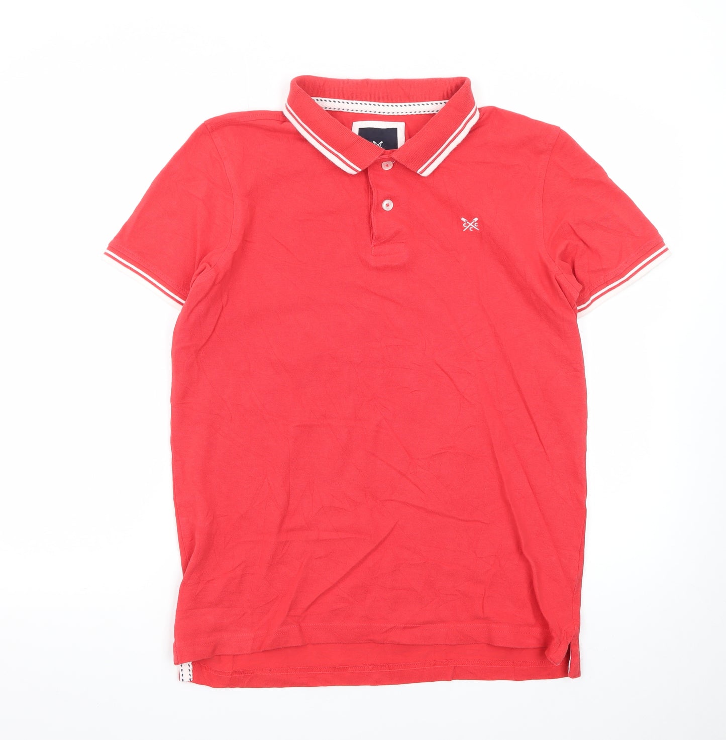 Crew Clothing Company Men's Red Short Sleeve Cotton Polo Shirt M