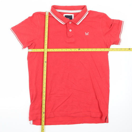 Crew Clothing Company Men's Red Short Sleeve Cotton Polo Shirt M
