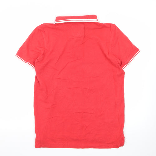 Crew Clothing Company Men's Red Short Sleeve Cotton Polo Shirt M