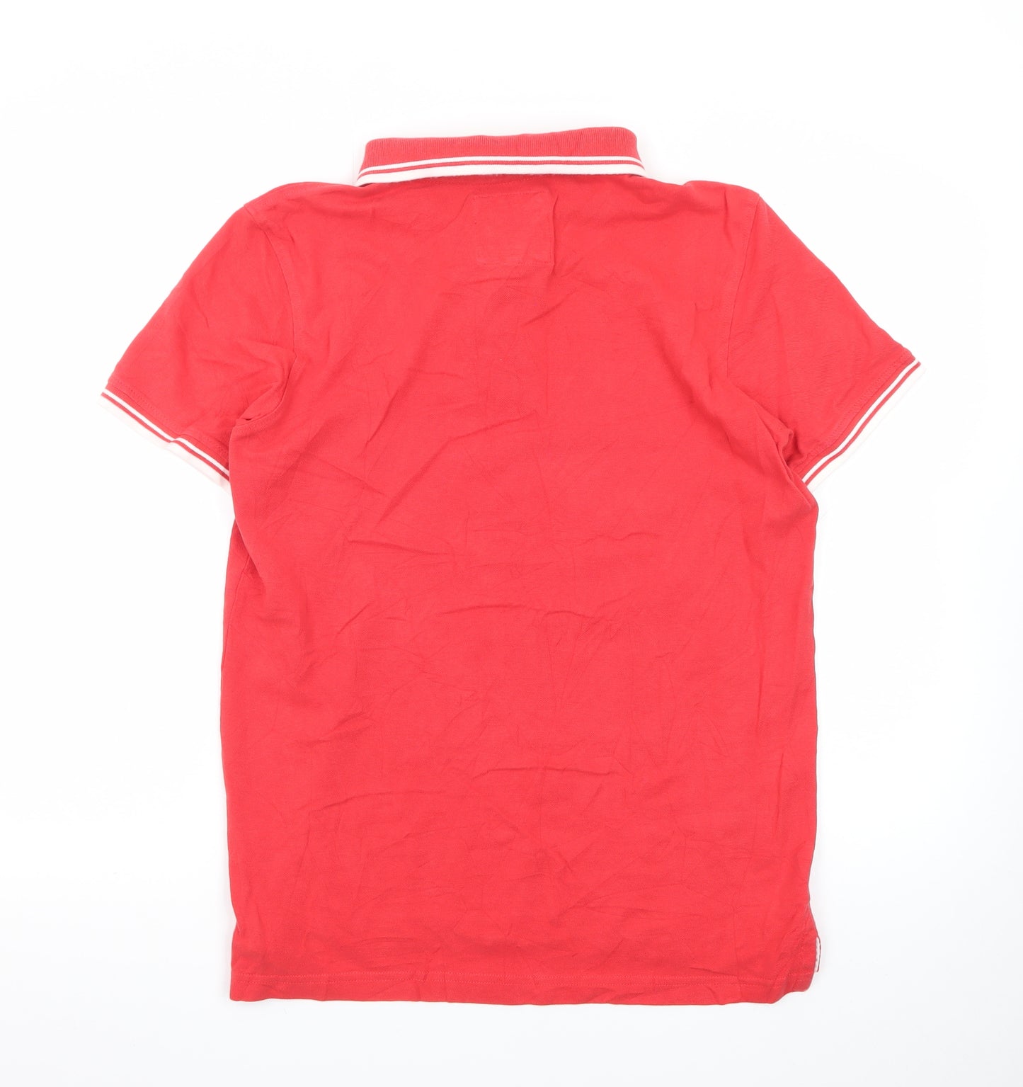 Crew Clothing Company Men's Red Short Sleeve Cotton Polo Shirt M