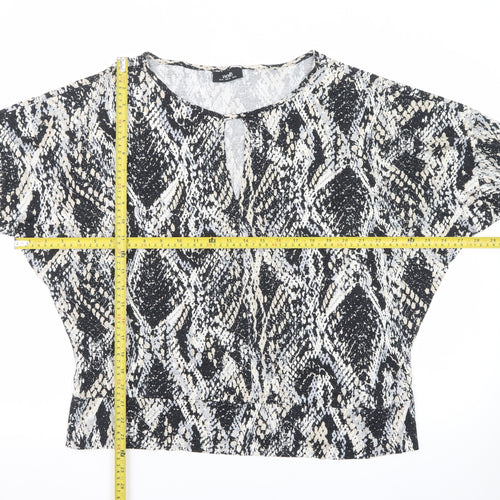 Wallis Womens Black Snake Print Tunic Blouse Size 18