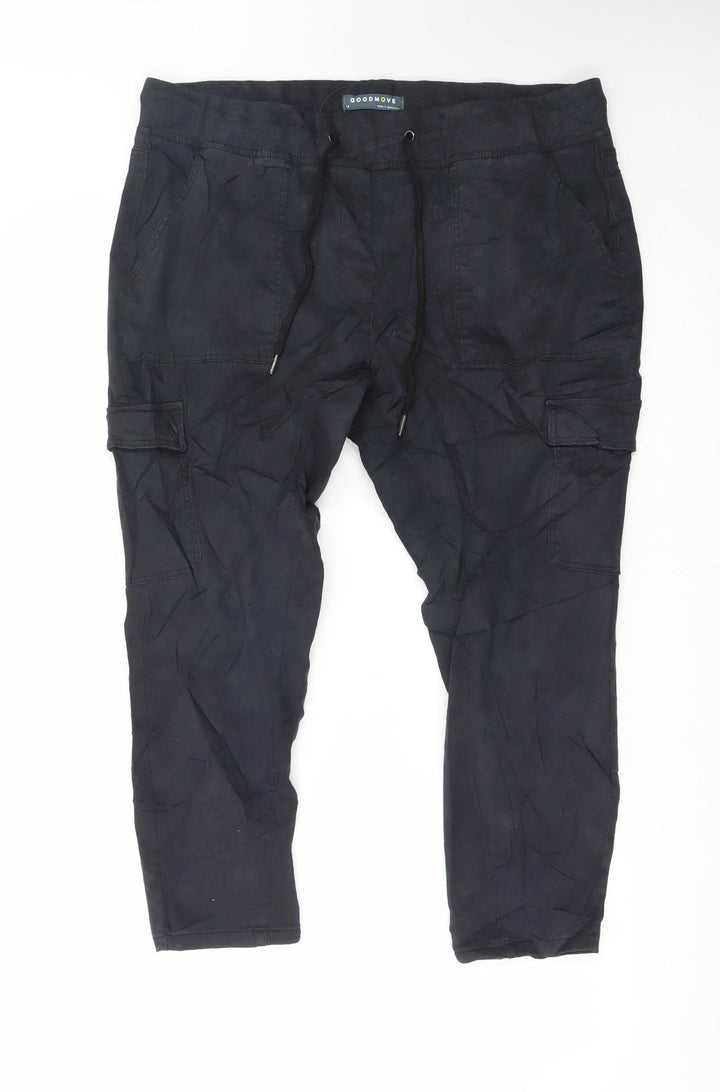 Marks and Spencer Goodmove Women's Black Size 18 Cargo Trousers