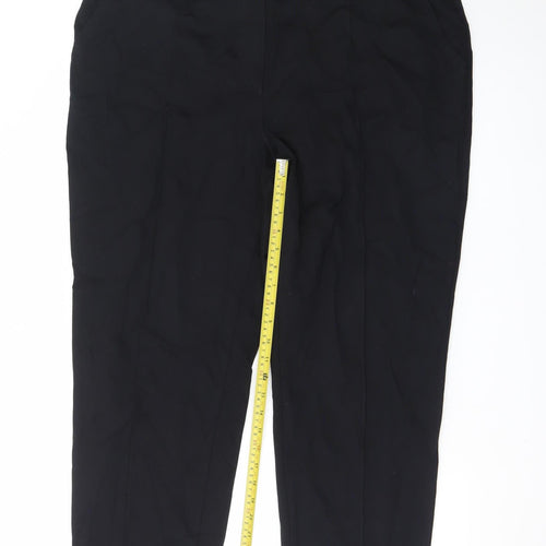 Marks and Spencer Women's Black Size 20 Straight Leg Stretch Trousers