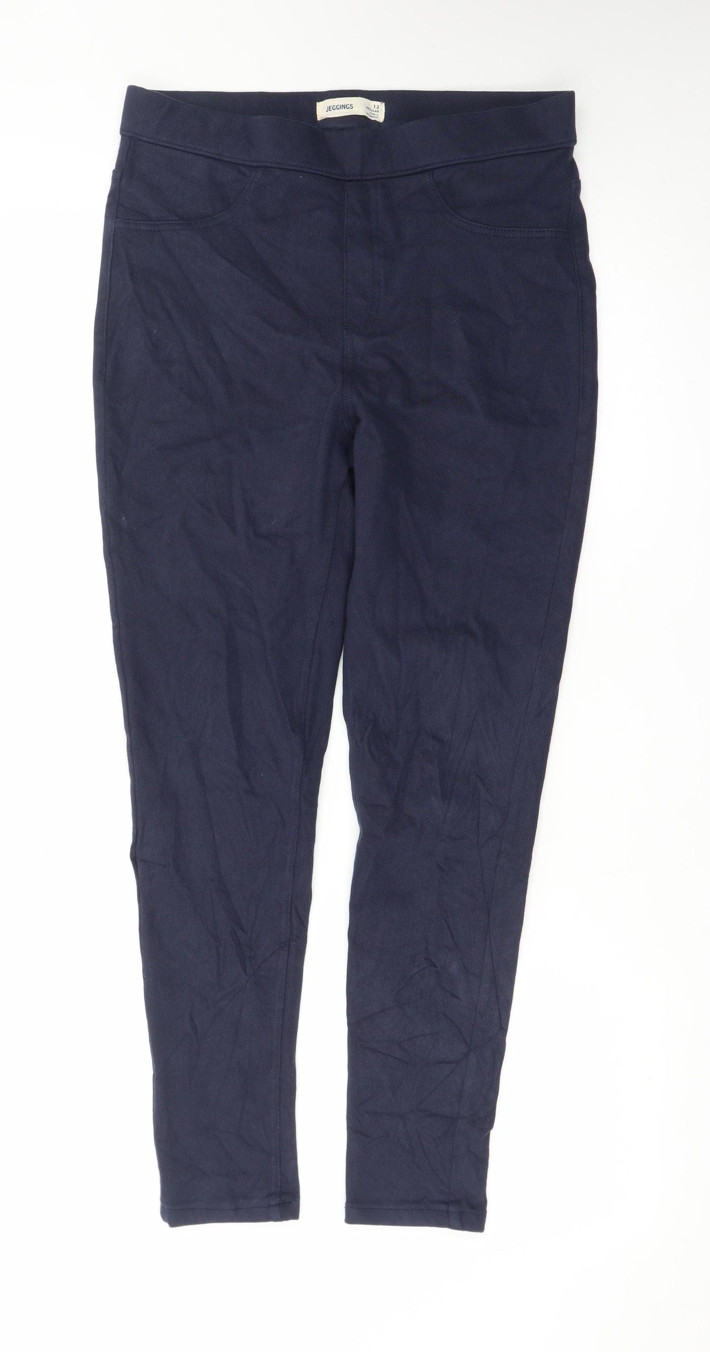 Marks and Spencer Women's Blue Size 12 Jeggings Stretch Cotton Blend
