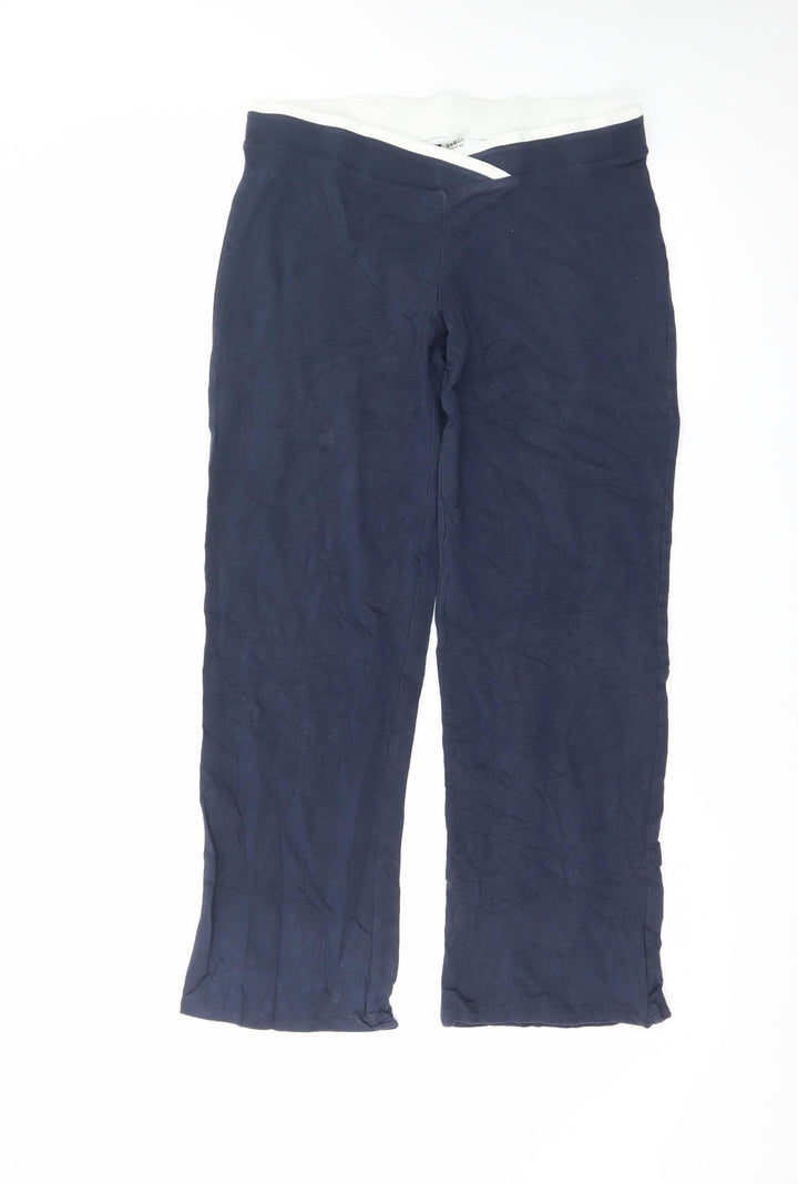 Marks and Spencer Women’s Blue Jersey Stretch Trousers UK 10 Short