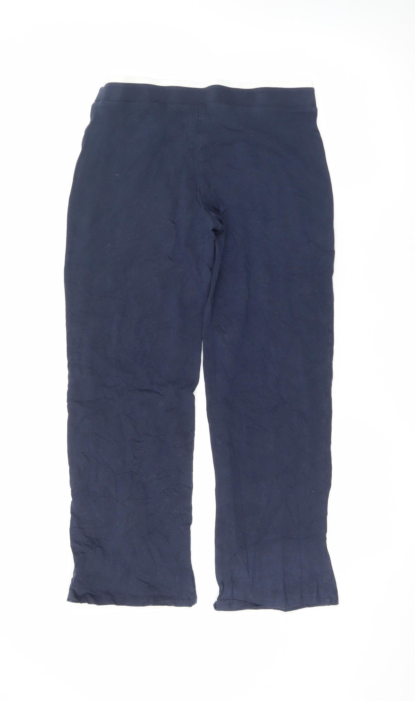 Marks and Spencer Women’s Blue Jersey Stretch Trousers UK 10 Short