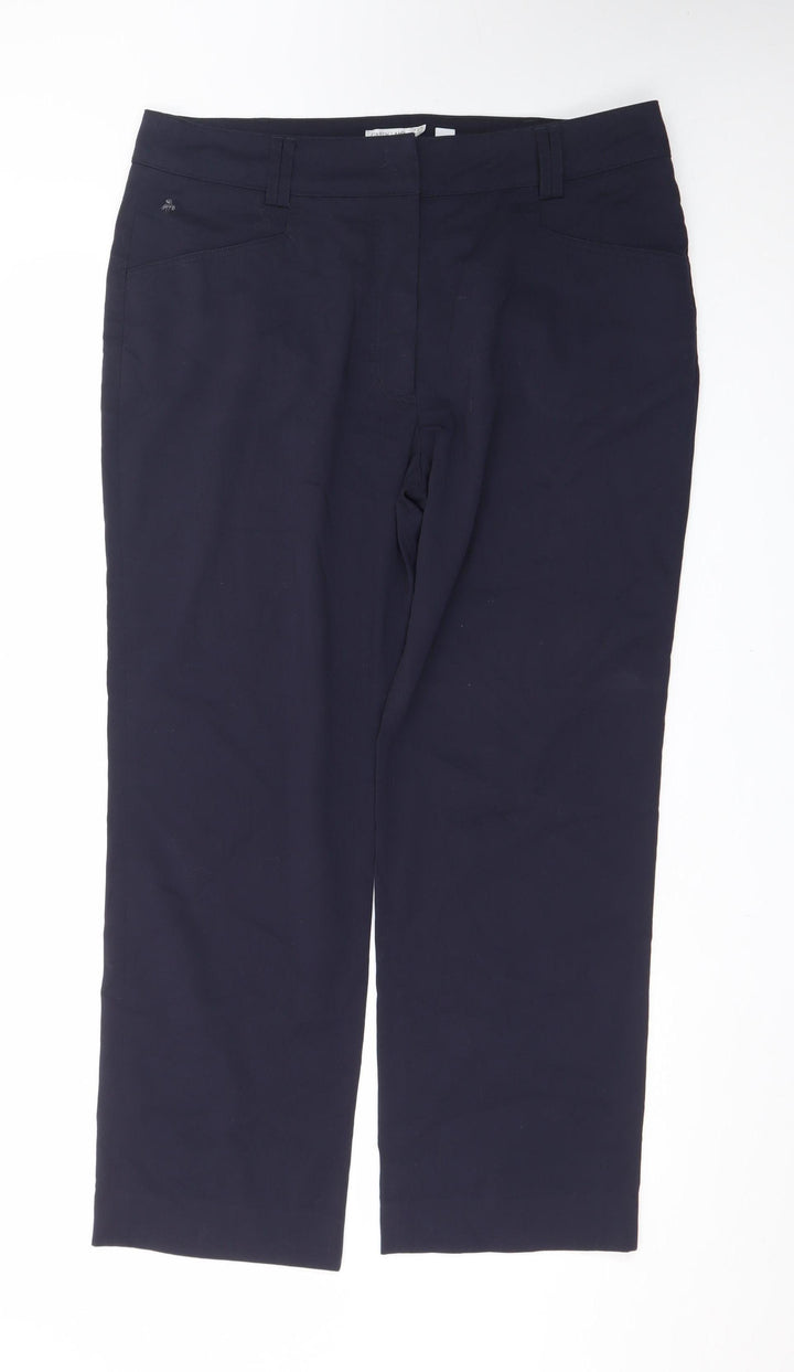 Green Lamb Women's Blue Size 16 Straight Stretch Trousers