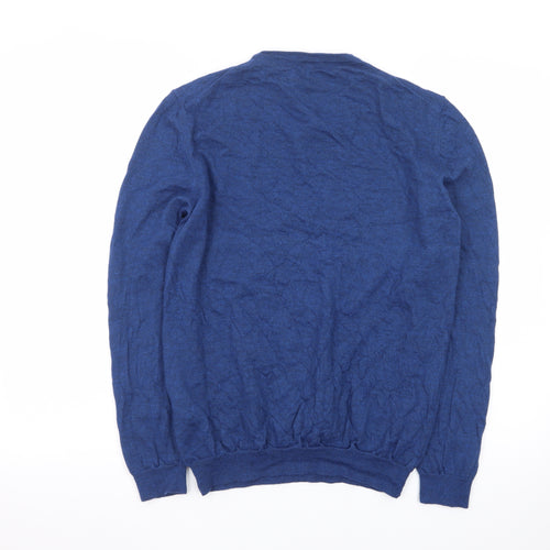 Hugo Boss Men's Blue Wool Crew Neck Pullover Jumper L