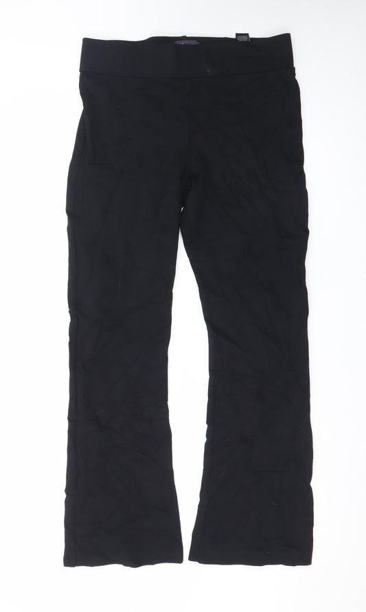 Marks and Spencer Womens Black Regular Straight Trousers Size 14