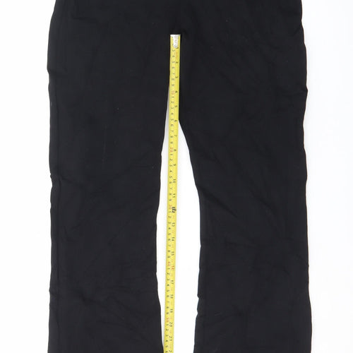 Marks and Spencer Womens Black Regular Straight Trousers Size 14