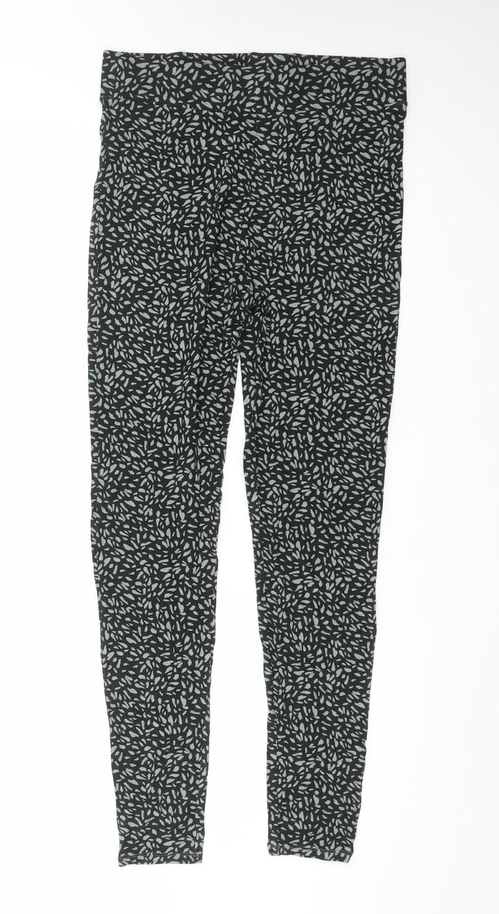 Marks and Spencer Women Black Geometric Print Leggings Size 12