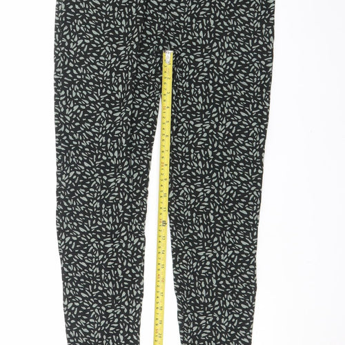 Marks and Spencer Women Black Geometric Print Leggings Size 12