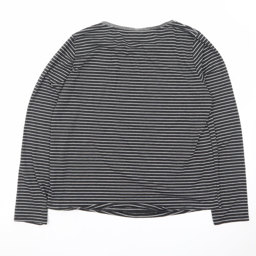 Nocozo Womens Black Striped Sequin Bird Long Sleeve T-Shirt UK 14