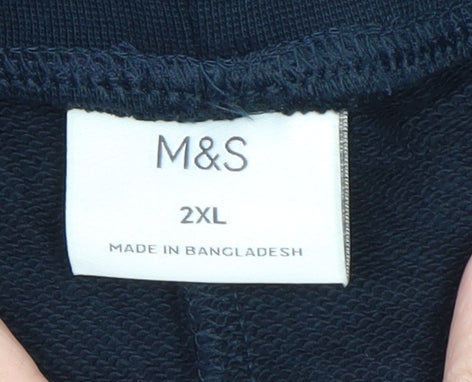 Marks and Spencer Men’s Blue 2XL Sweat Shorts with Drawstring Waist