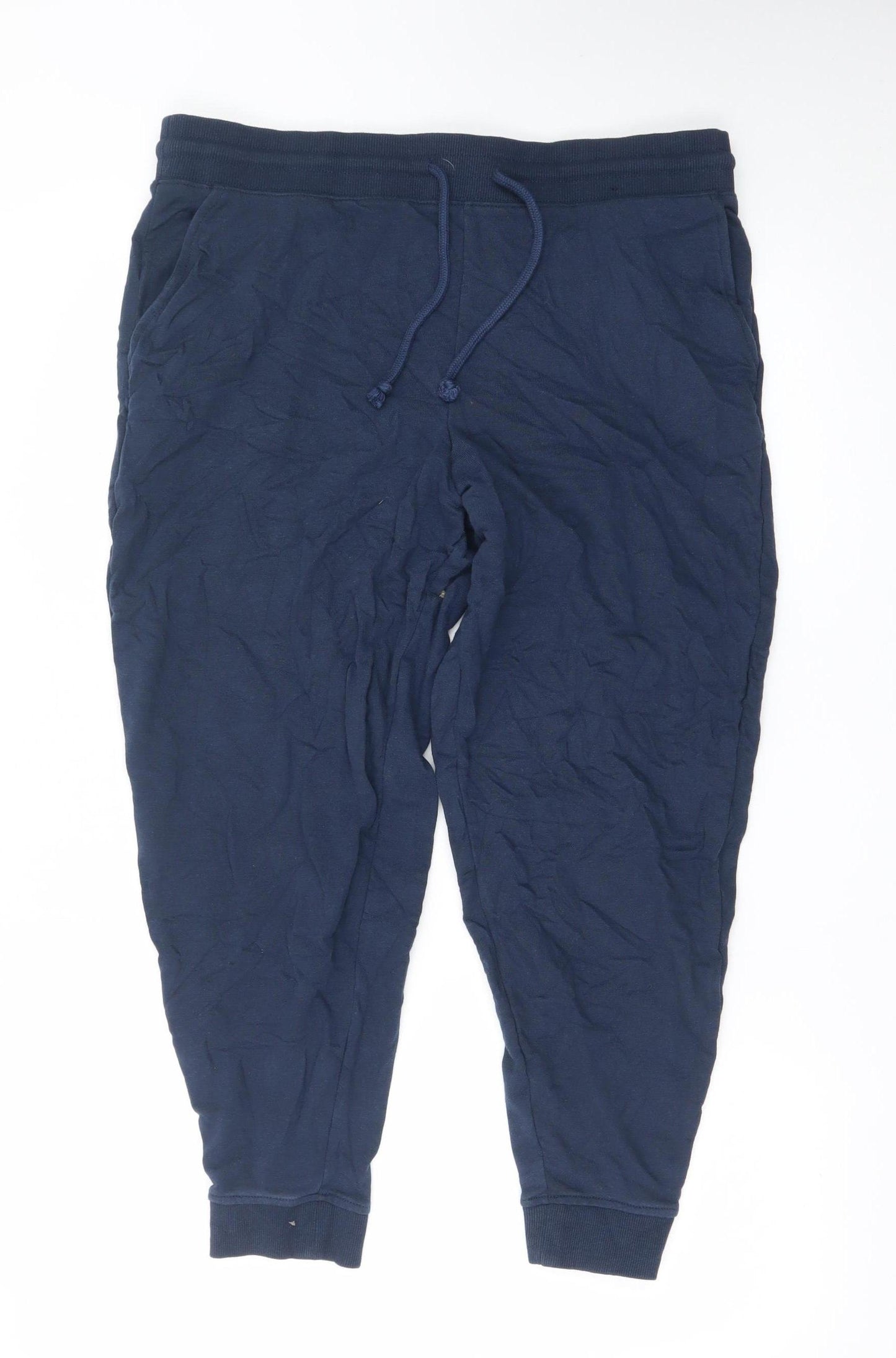 Marks and Spencer Men's Navy Joggers Size L Cotton Blend Casual