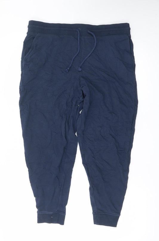 Marks and Spencer Men's Navy Joggers Size L Cotton Blend Casual