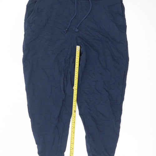 Marks and Spencer Men's Navy Joggers Size L Cotton Blend Casual