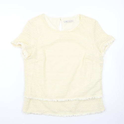 Marks and Spencer Women’s Ivory Short Sleeve Knit Pullover Jumper Size 14
