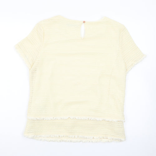 Marks and Spencer Women’s Ivory Short Sleeve Knit Pullover Jumper Size 14