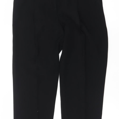Reiss Women Black Cropped Belted Tapered Tailored Trousers UK 6