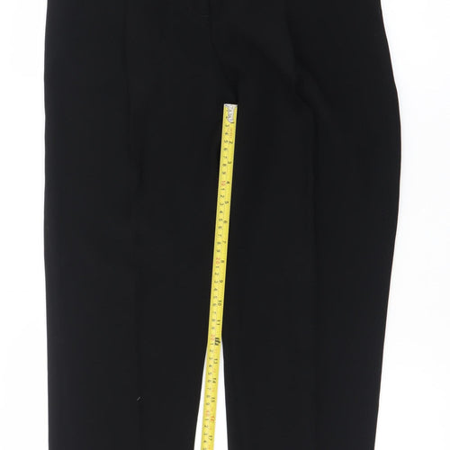 Reiss Women Black Cropped Belted Tapered Tailored Trousers UK 6