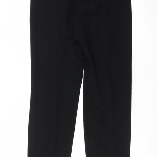 Reiss Women Black Cropped Belted Tapered Tailored Trousers UK 6