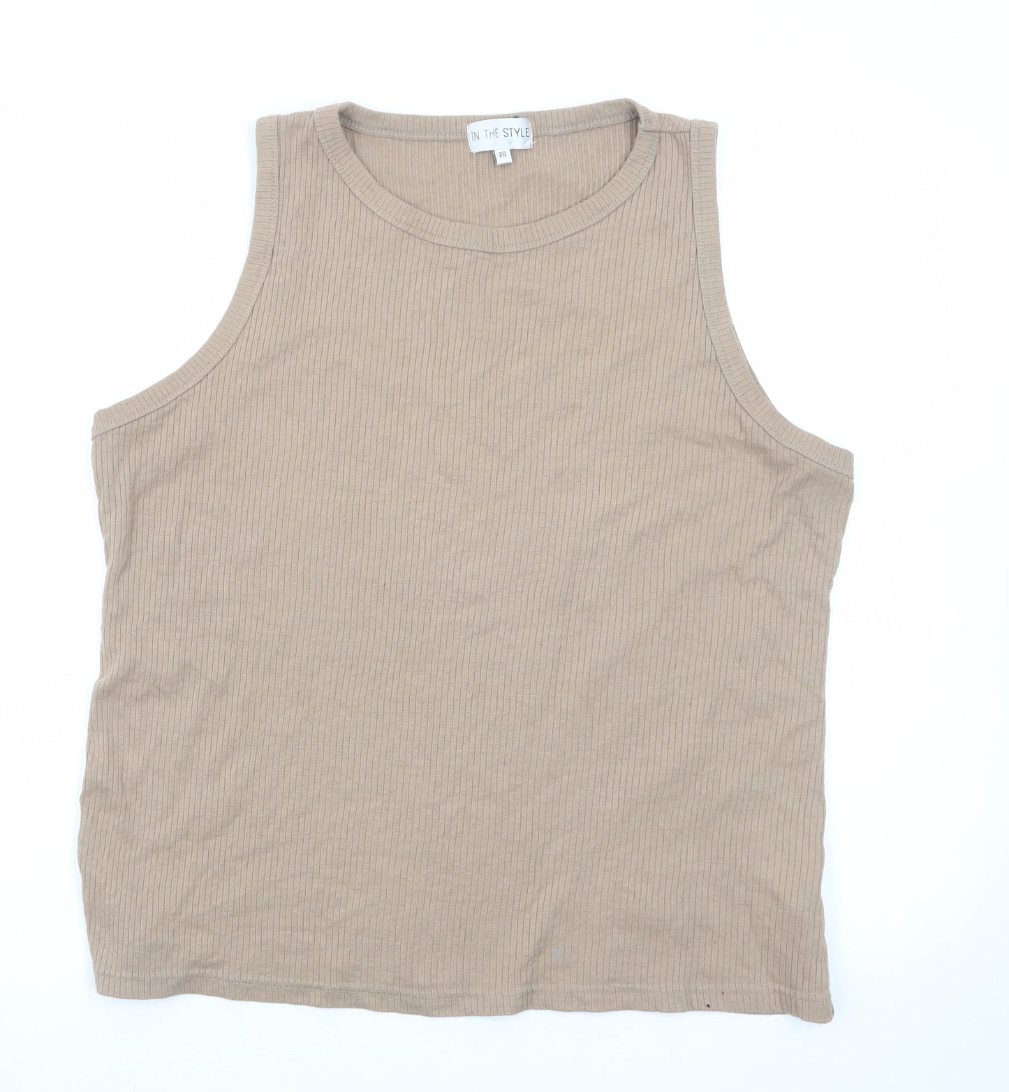 In The Style Women's Beige Sleeveless Tank Top Size 20