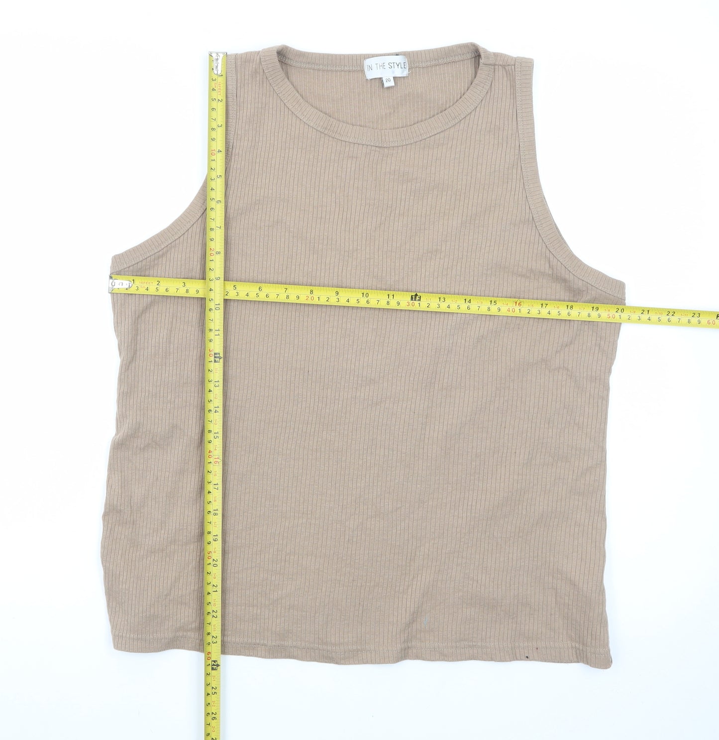 In The Style Women's Beige Sleeveless Tank Top Size 20