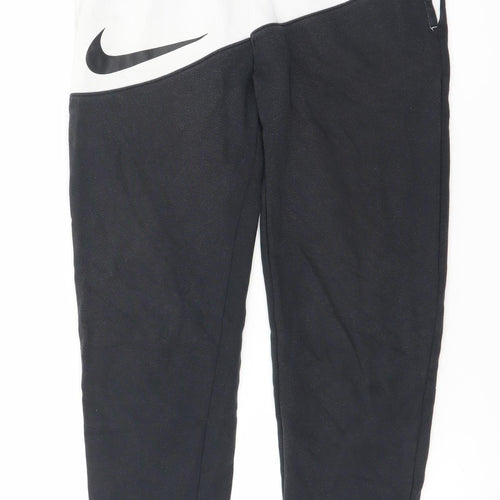 Nike Boys Black & White Colourblock Jogger Trousers Size 12 Years