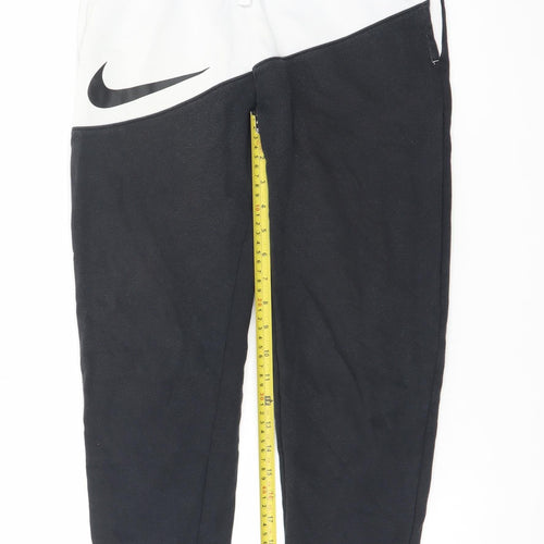 Nike Boys Black & White Colourblock Jogger Trousers Size 12 Years