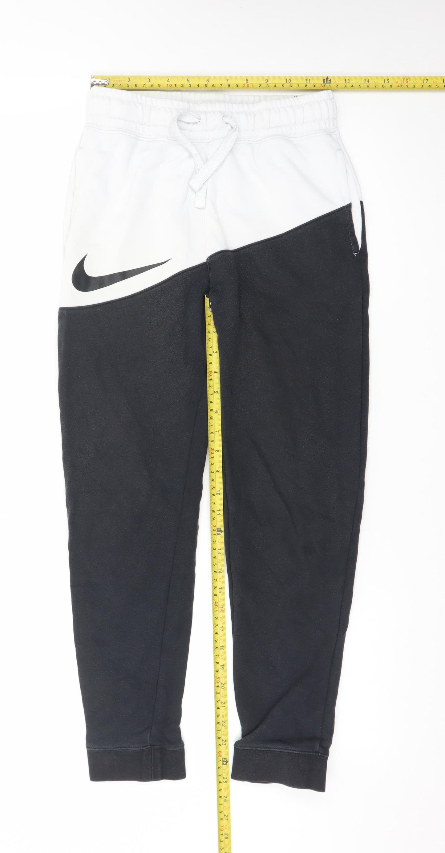 Nike Boys Black & White Colourblock Jogger Trousers Size 12 Years