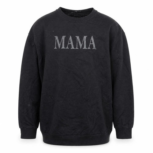 Boohoo Unisex Black 'MAMA' Graphic Pullover Sweatshirt Size L