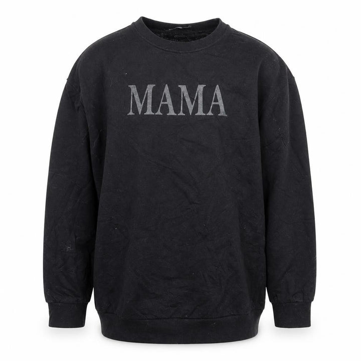 Boohoo Unisex Black 'MAMA' Graphic Pullover Sweatshirt Size L