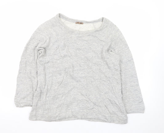 Jigsaw Womens Grey Long Sleeve Cotton Basic T-Shirt Size S
