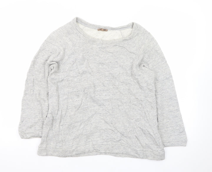 Jigsaw Womens Grey Long Sleeve Cotton Basic T-Shirt Size S