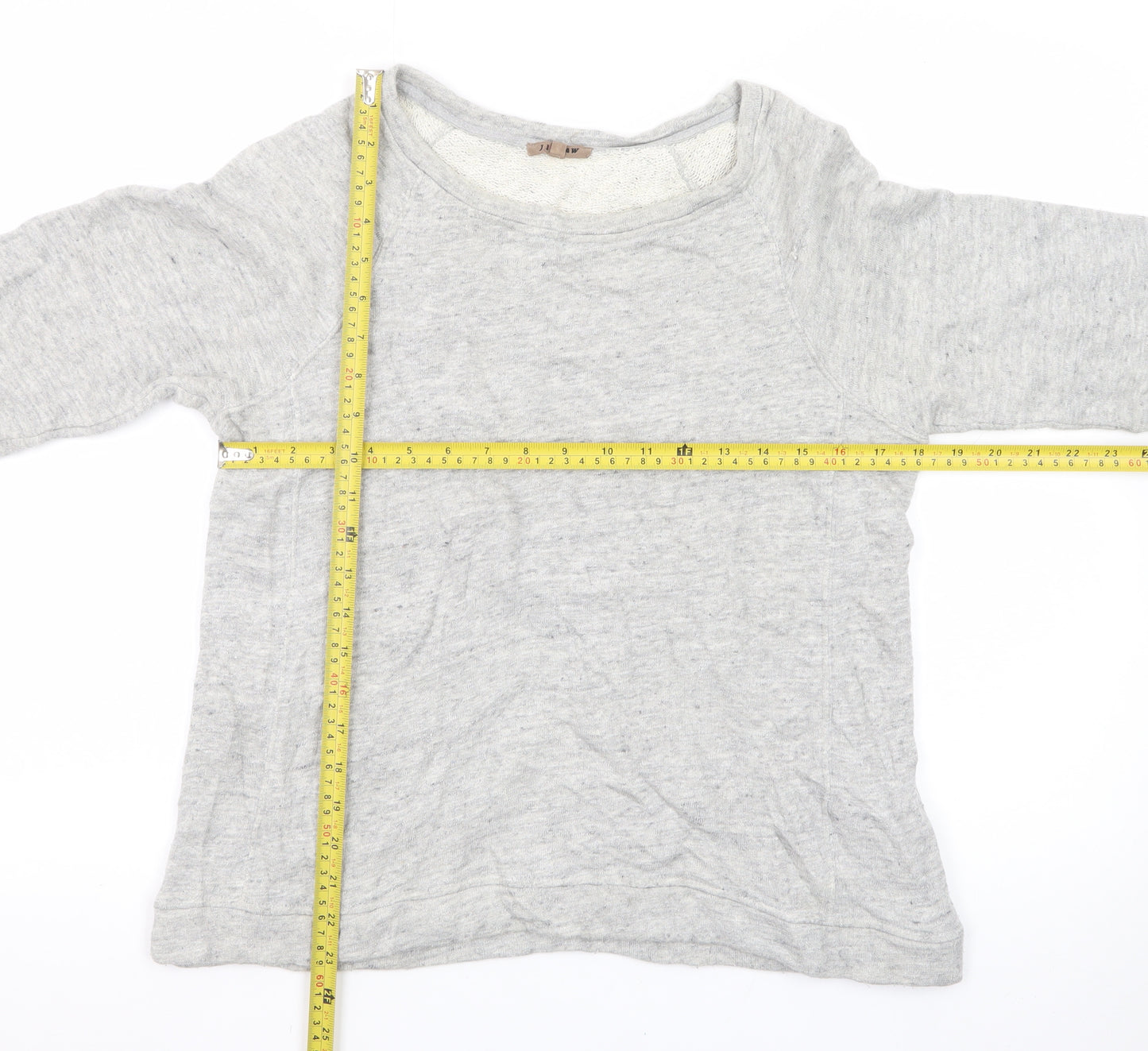 Jigsaw Womens Grey Long Sleeve Cotton Basic T-Shirt Size S