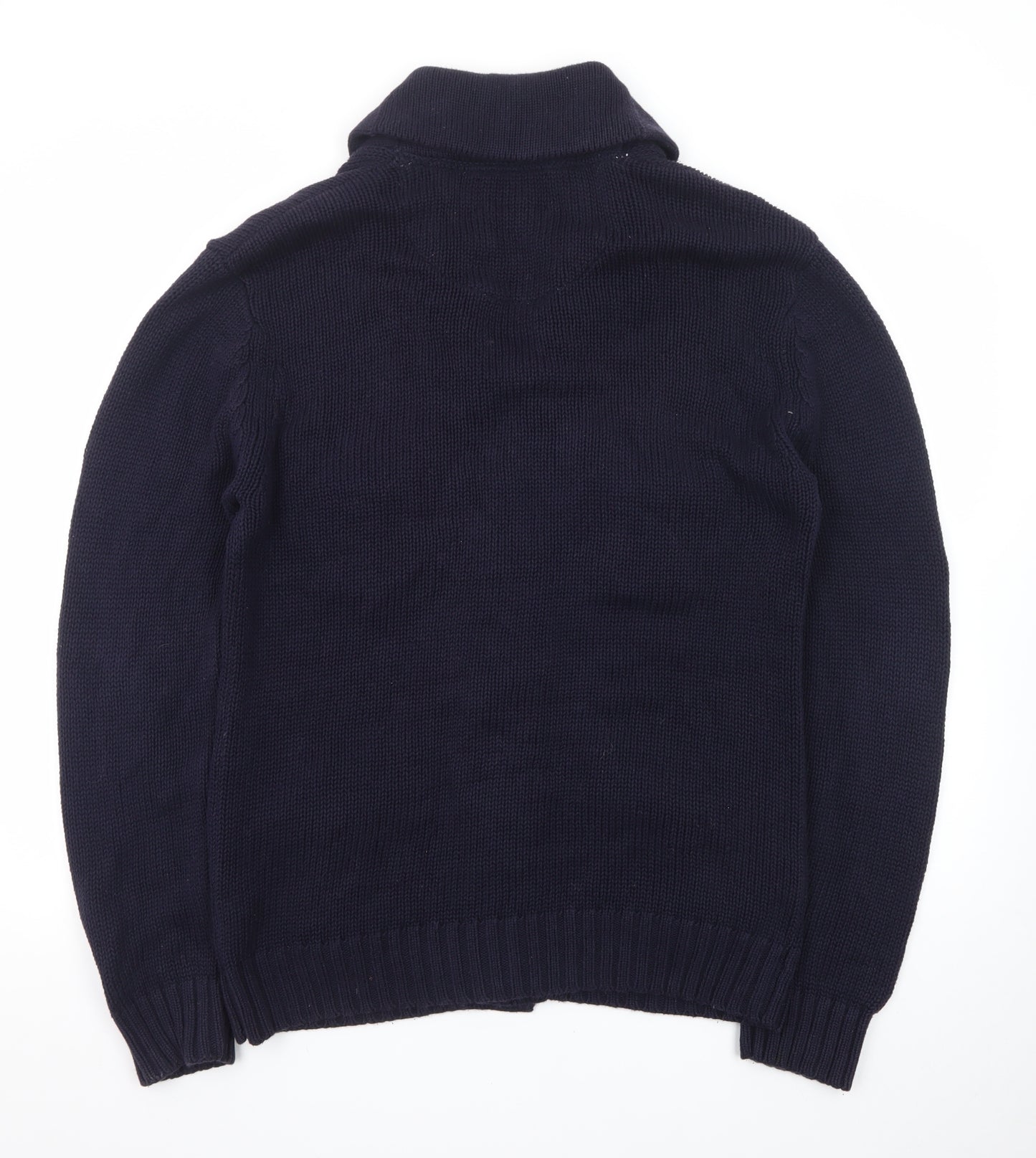 Linea Men's Blue Chunky Knit Cotton Cardigan M