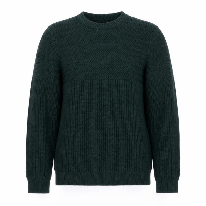 Topman Men's Green Chunky Knit Crew Neck Jumper Size L